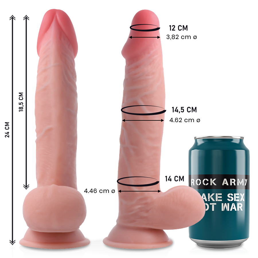 Dildo Sherman a doppia densità 24 cm × 4,6 cm – ROCKARMY