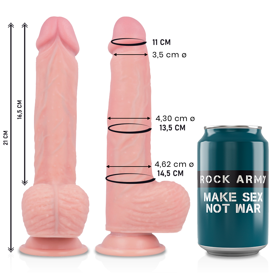 Dildo realistico Spitfire in silicone liquido 21 cm × 4,62 cm – ROCKARMY