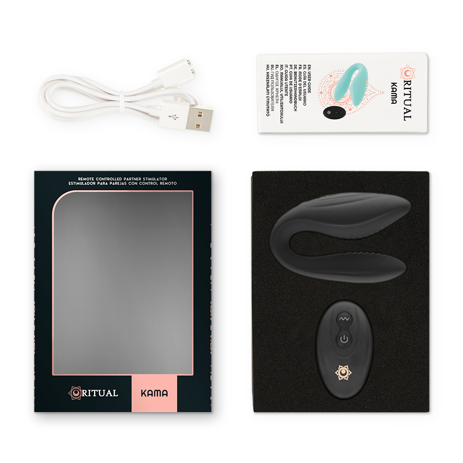 Vibratore per coppie Kama con telecomando – Aqua – RITHUAL