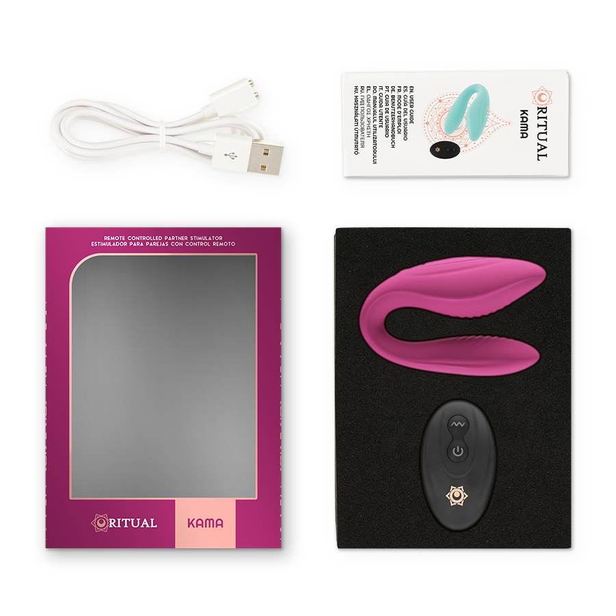 Vibratore per coppie Kama con telecomando – Aqua – RITHUAL
