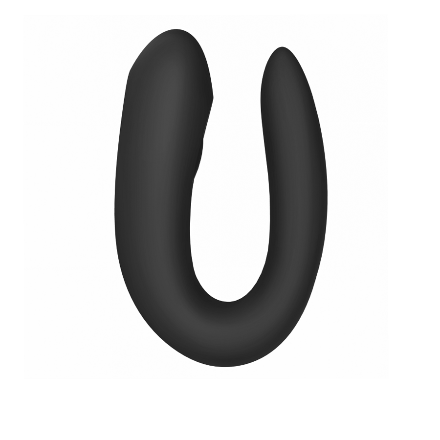 Satisfyer Double Joy con app – Vibratore per coppie a forma di U viola/nero, 2 motori, impermeabile –