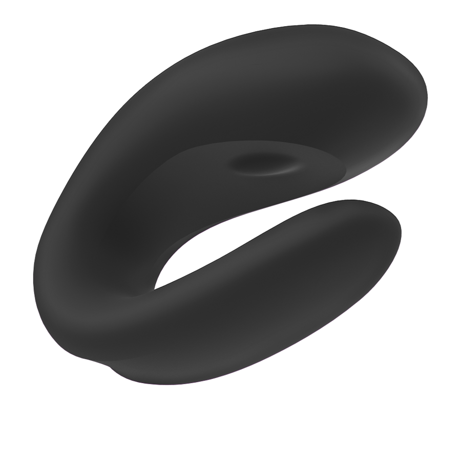 Satisfyer Double Joy con app – Vibratore per coppie a forma di U viola/nero, 2 motori, impermeabile –