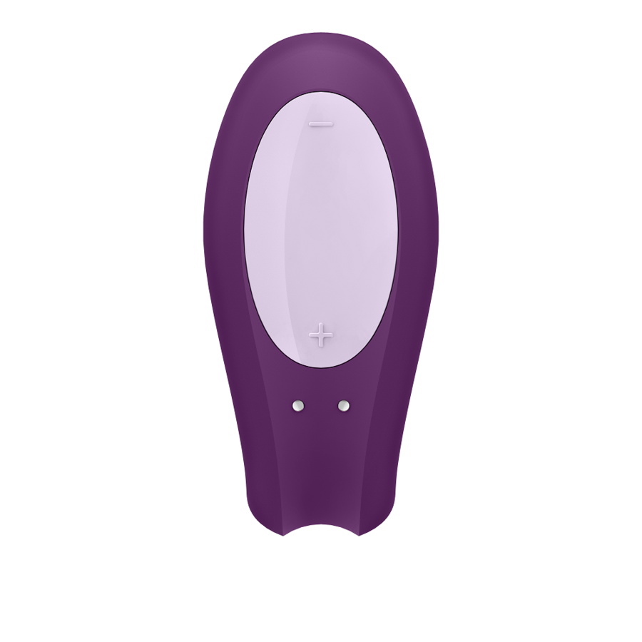 Satisfyer Double Joy con app – Vibratore per coppie a forma di U viola/nero, 2 motori, impermeabile –