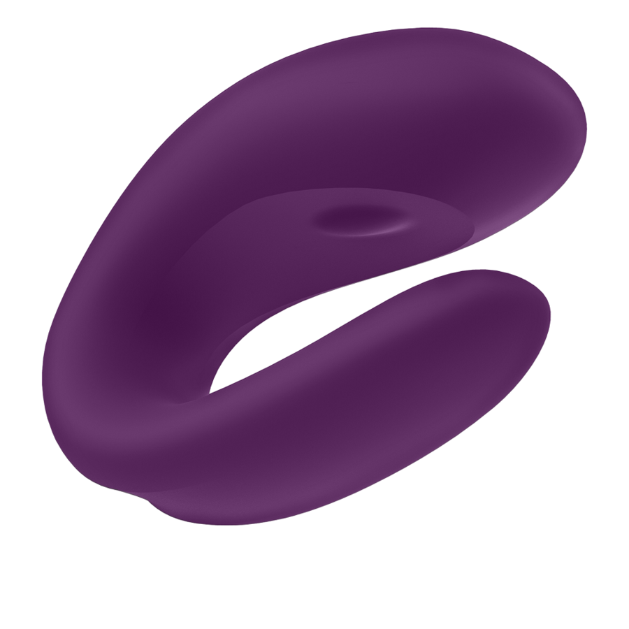 Satisfyer Double Joy con app – Vibratore per coppie a forma di U viola/nero, 2 motori, impermeabile –