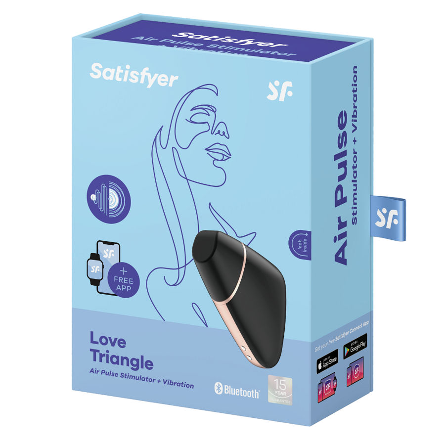 SATISFYER - STIMOLATORE E VIBRATORE A IMPULSI D'ARIA TRIANGOLO AMOROSA BIANCO