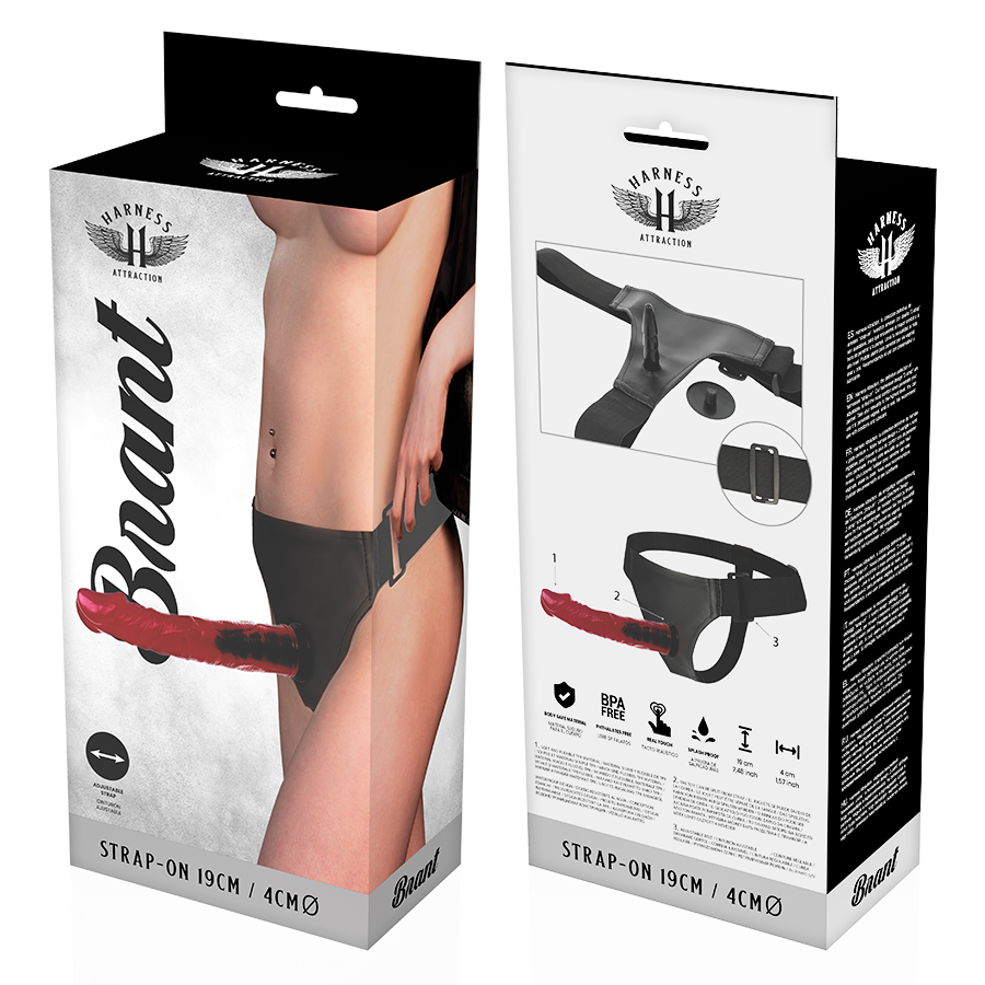 Imbracatura realistica con cinturino | 19,0 cm x 4,0 cm | Harness Attraction Brant