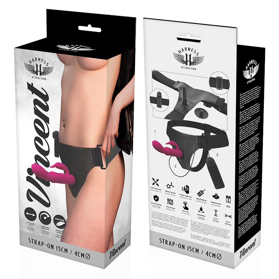 IMBRACATURA DI ATTRAZIONE - VIBRATORE RNES CONIGLIO VINCENT 15 CM -O- 4 CM