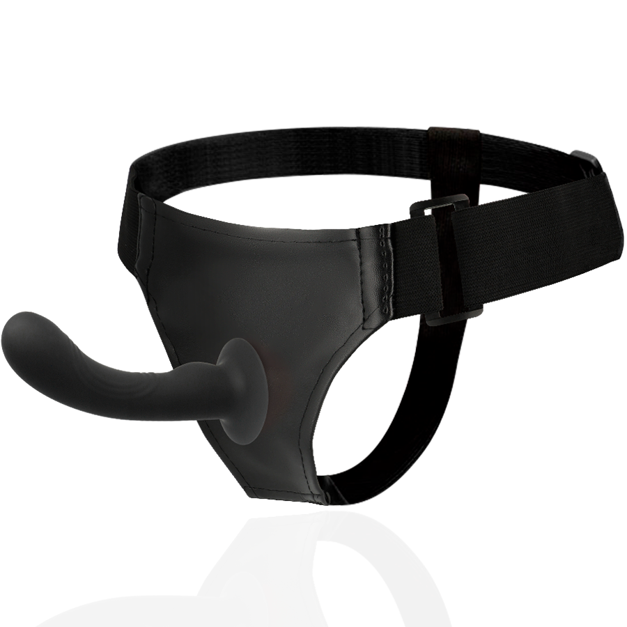 Imbracatura con strap-on per punto G con dildo curvo in silicone | 15,5 cm x 3,8 cm | Harness Attraction Walker