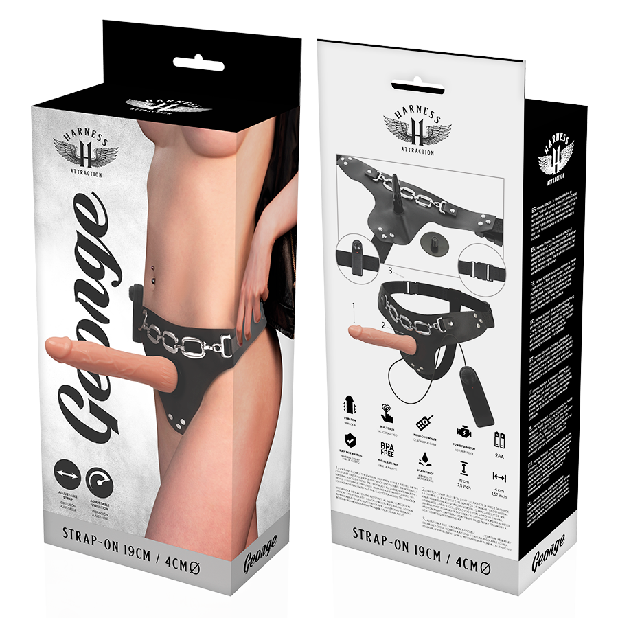 George Strap-On Vibratore Realistico 19 cm x 4 cm - Harness Attraction