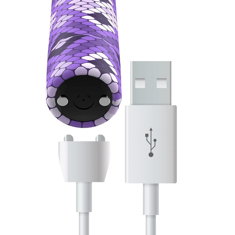 PROIETTILI PERSONALIZZATI - PROIETTILE MAGNETICO VIOLA RICARICABILE SNAKE 10 INTENSITÀ