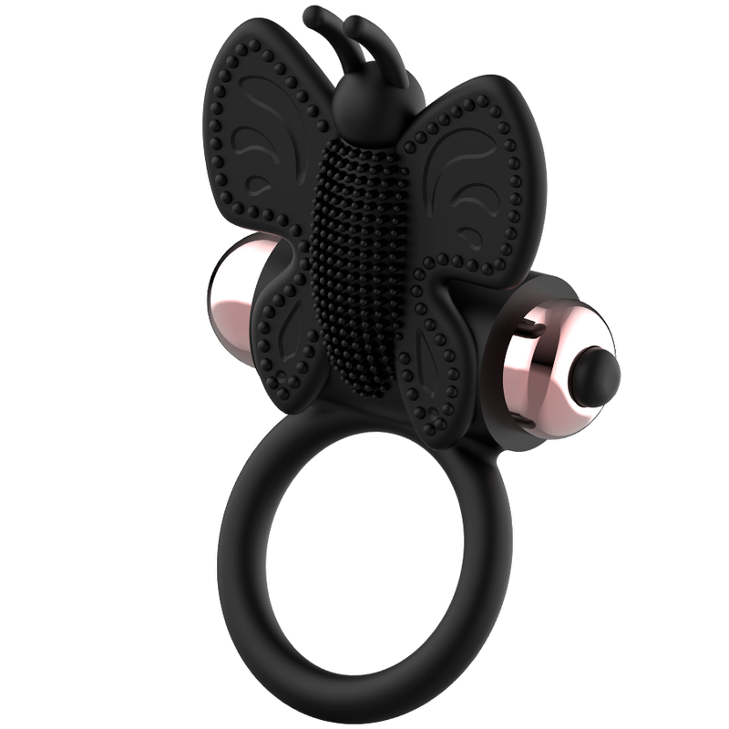 Anello vibrante per il pene a forma di farfalla, nero/oro, 8,2 cm x 4,1 cm COQUETTE CHIC DESIRE