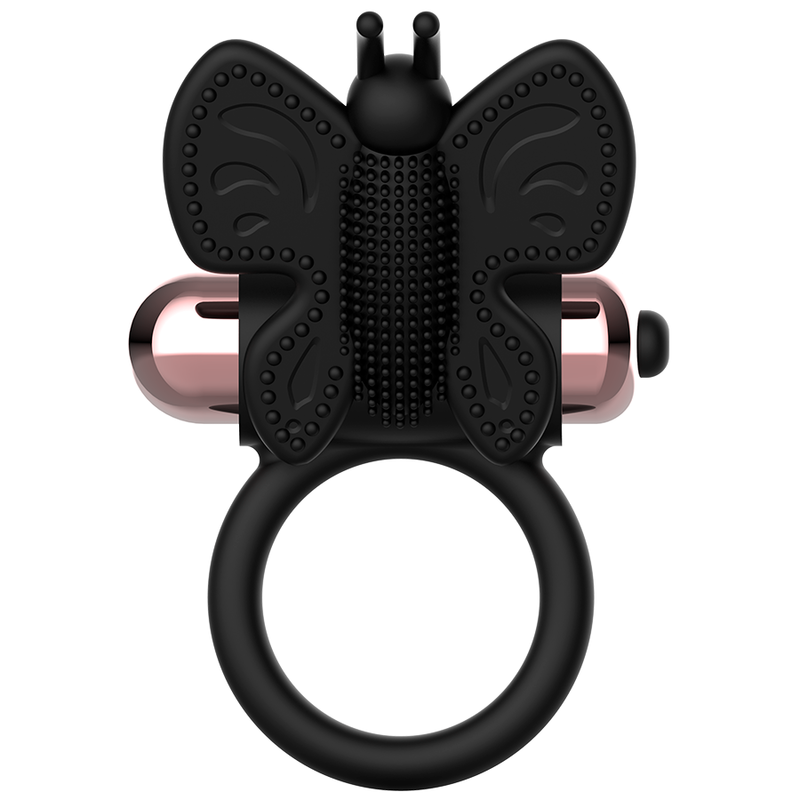 Anello vibrante per il pene a forma di farfalla, nero/oro, 8,2 cm x 4,1 cm COQUETTE CHIC DESIRE