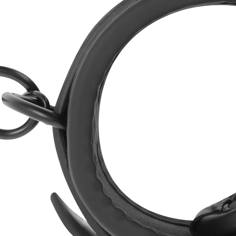 Manette in pelle vegana nera con fodera imbottita in neoprene