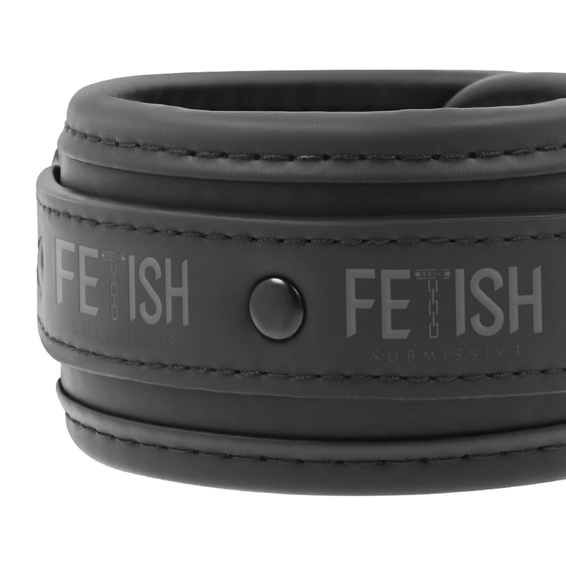 Manette in pelle vegana nera con fodera imbottita in neoprene
