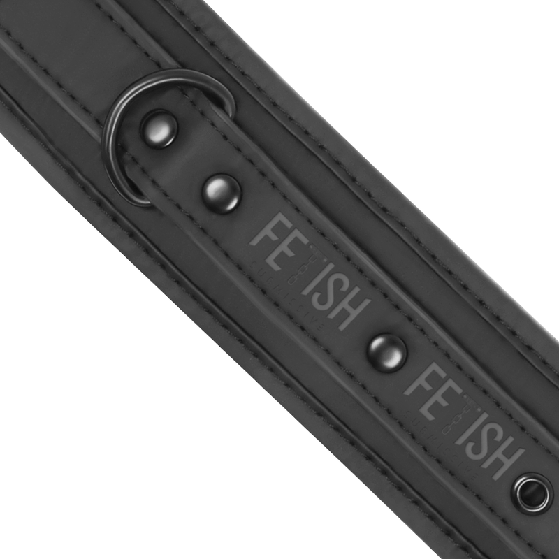Manette in pelle vegana nera con fodera imbottita in neoprene