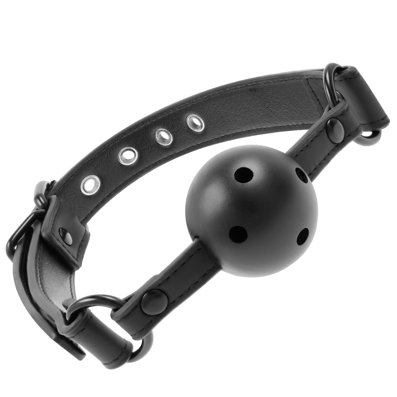 Bavaglio a sfera traspirante vegano, sfera da 4,5 cm, cinturino da 61,5 cm – FETISH SUBMISSIVE