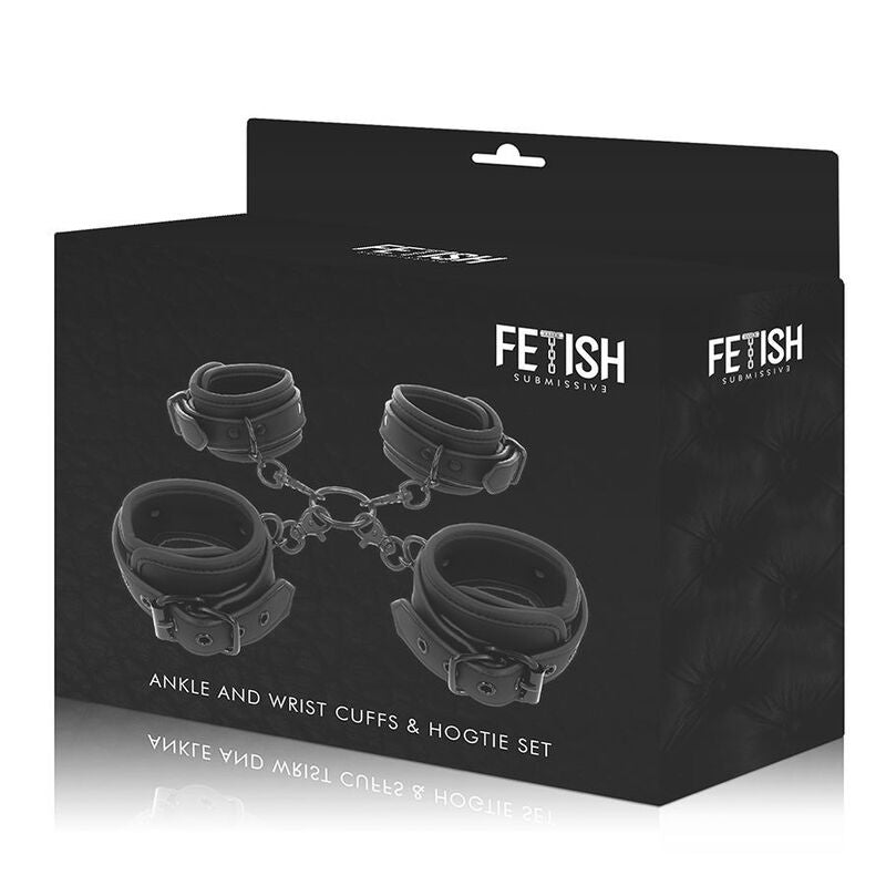 FETISH SUBMISSIVE - SET DI MANETTE PER MANI E CAVIGLIA CON FODERA IN NOPRENE