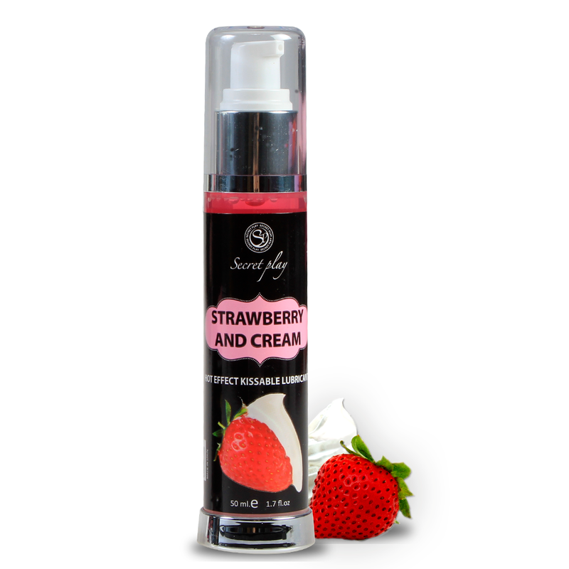 Lubrificante e gel per massaggi effetto calore 2 in 1 – Crema alla fragola | 50 ml | SECRETPLAY