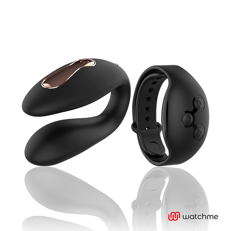 Vibratore per coppie Anne's Desire Dual Pleasure con telecomando WatchMe | 8,5 cm x 3,2 cm | Nero