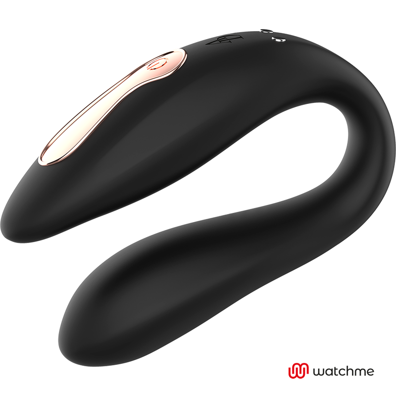 Vibratore per coppie Anne's Desire Dual Pleasure con telecomando WatchMe | 8,5 cm x 3,2 cm | Nero