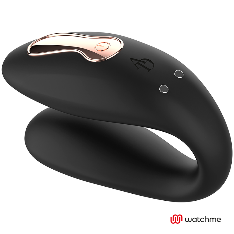Vibratore per coppie Anne's Desire Dual Pleasure con telecomando WatchMe | 8,5 cm x 3,2 cm | Nero
