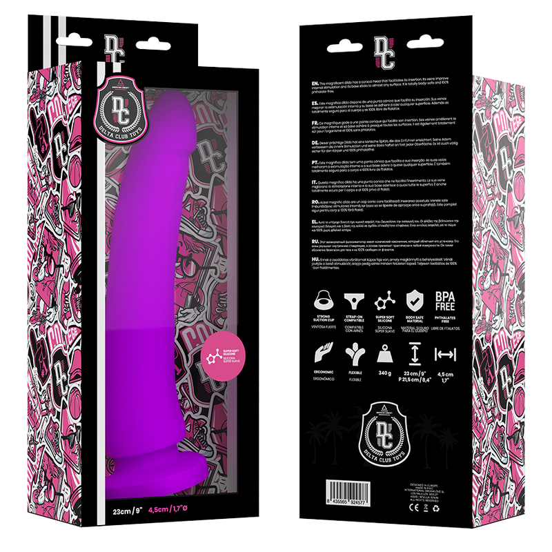 Dildo in silicone medico lilla 23 cm × 4,5 cm – DELTA CLUB