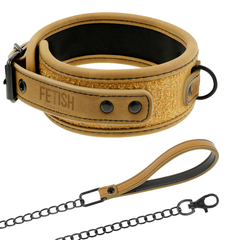 FETISH SUBMISSIVE ORIGEN - COLLANA RIVESTITA IN NEOPRENE CON CATENA