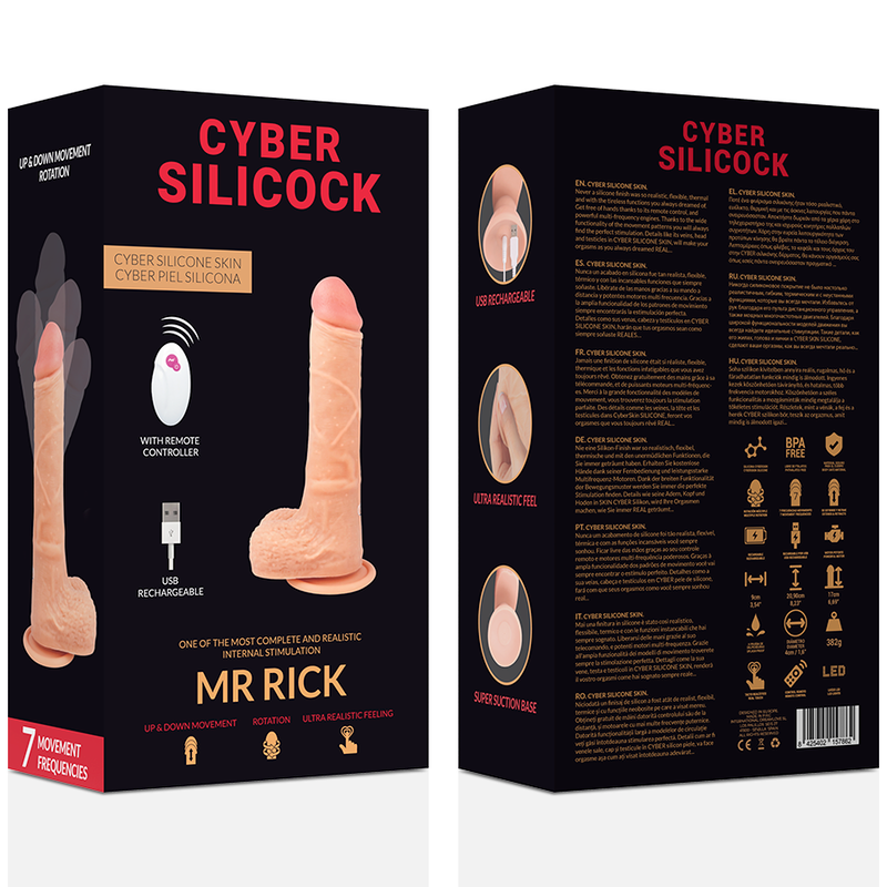 Dildo realistico telecomandato (spinta + rotazione) | 20,9 cm x 4,0 cm | Cyber ​​Silicock Mr Rick