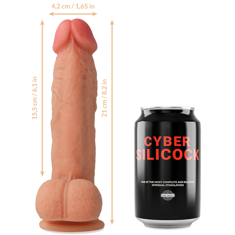 Imbracatura Strap-On + Dildo in Silicone Liquido 21 cm – Cyber ​​Silicock