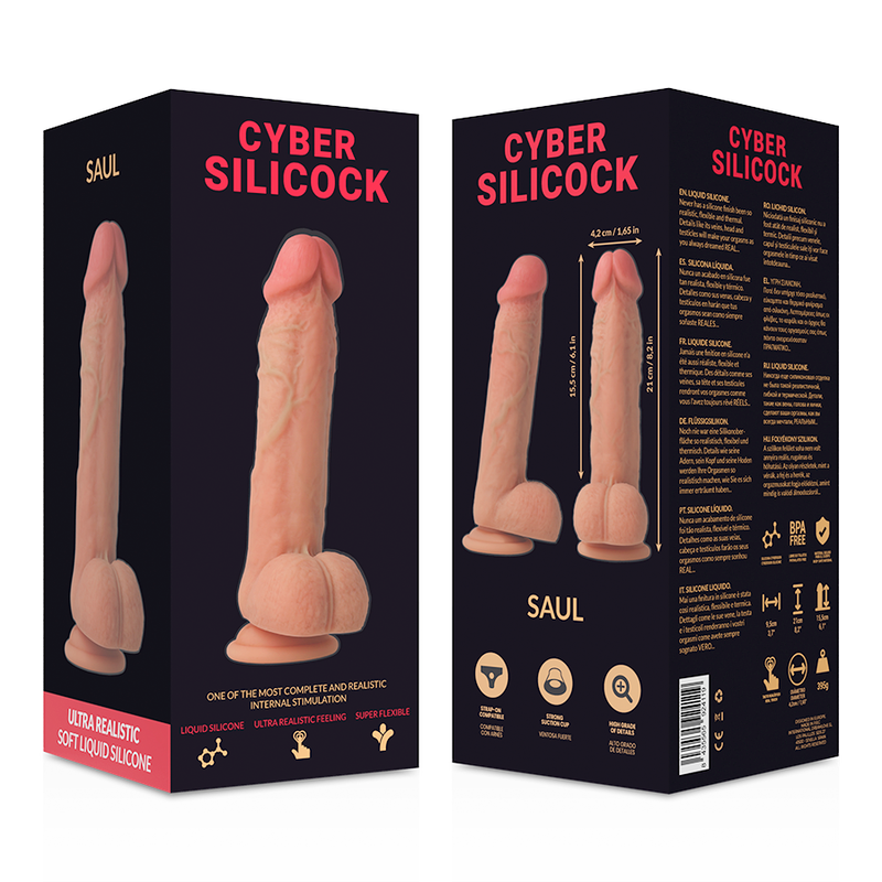 Imbracatura Strap-On + Dildo in Silicone Liquido 21 cm – Cyber ​​Silicock