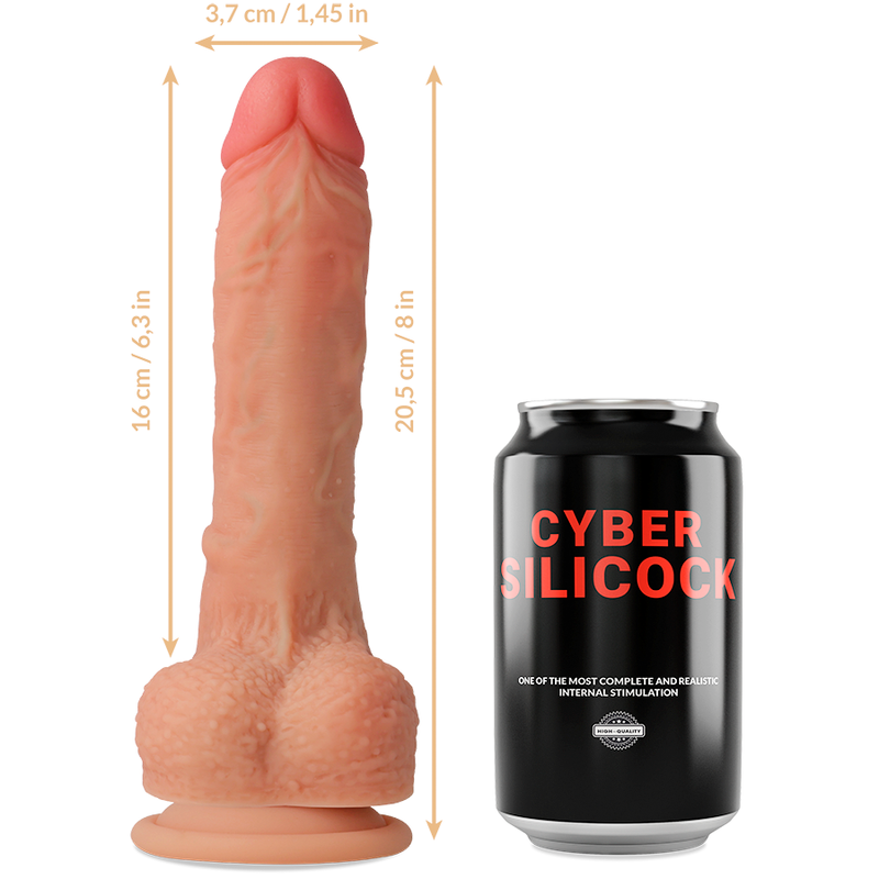 Imbracatura con strap-on + dildo in silicone liquido 20,5 cm x 3,7 cm – Cyber ​​Silicock Connor