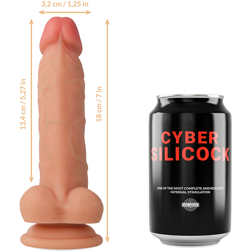 CYBER SILICOCK - STRAP-ON JUDE SILICONE LIQUIDO CON 3 ANELLI GRATIS 18 CM -O- 3,2 CM