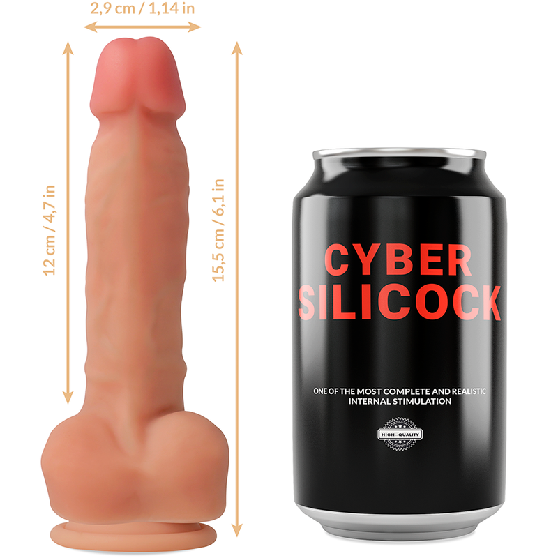 CYBER SILICOCK - ANSEL CON CINTURINO E 3 ANELLI GRATUITI 15,5 CM -O- 2,9 CM