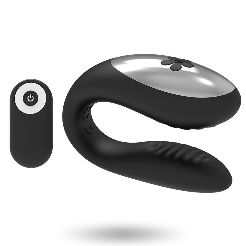 Vibratore per coppie con telecomando nero – Indossabile a doppio motore – Brilly Glam We Love