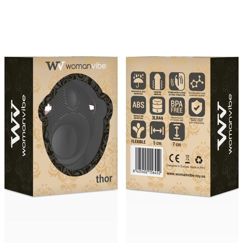 Anello vibrante per il pene in silicone Thor 7 cm x 5 cm - WOMANVIBE
