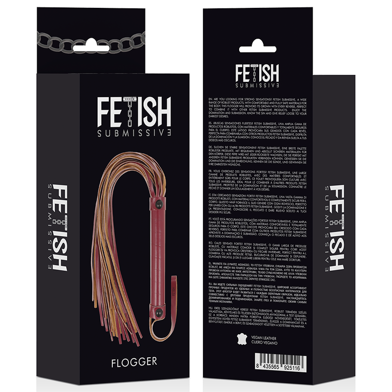 Frusta in pelle vegana – 28 cm (manico 15 cm) – FETISH SUBMISSIVE