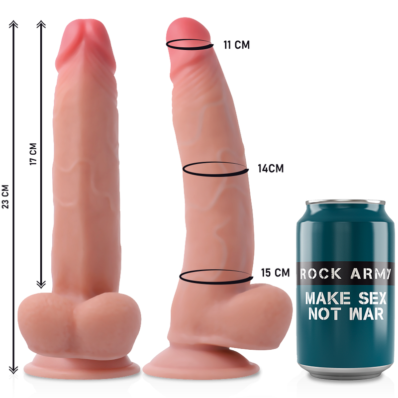 Dildo a doppia densità + imbracatura | 23,0 cm x 4,77 cm | RockArmy Leopard