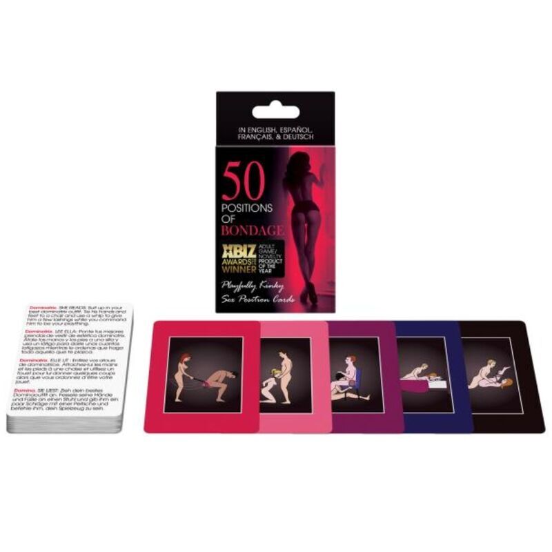 Carte di posizioni sessuali bondage | 50 posizioni | Gioco di coppia | KHEPER GAMES